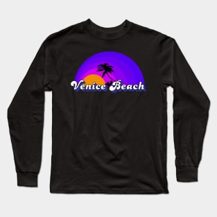 Venice Beach California Souvenir Sunset Design Long Sleeve T-Shirt